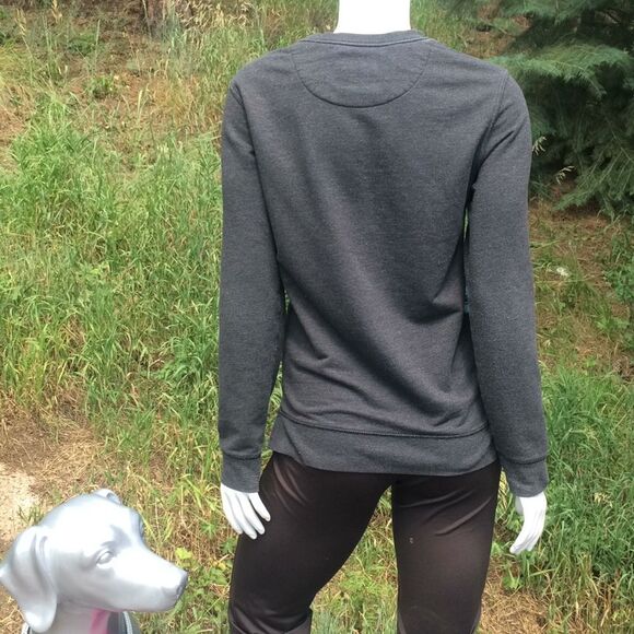 On the Byas Floral Sweatshirt with Pocket Gray Green Women's Size Small - Picture 3 of 8